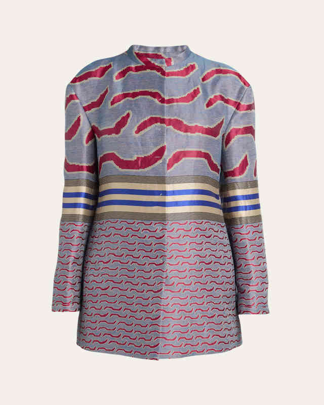 Pattern Jacquard Single-Breasted Jacket